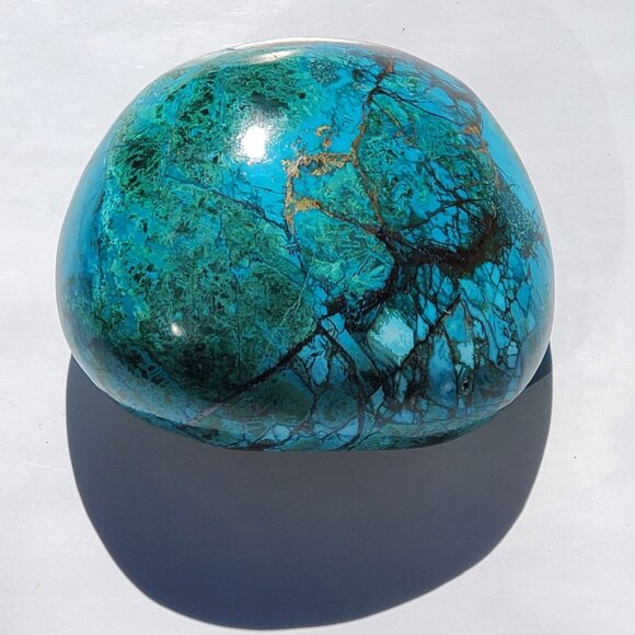 368g 1840ct Peruvian Chrysocolla Polished Mineral Rock Tumbled Stone Green Blue - Picture 4 of 13